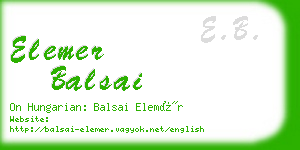 elemer balsai business card